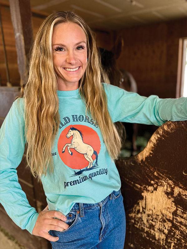 Wild Horse T-shirt with Long Sleeves - Custom Graphic Tees by Rere