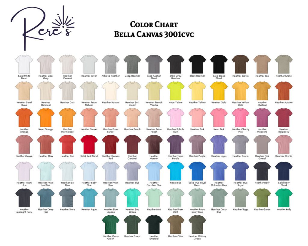 Custom Shirt Colors at Rere's