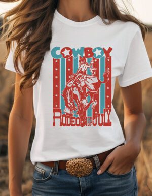 Cowboy Rodeo 4th of July Graphic Tee by Rere