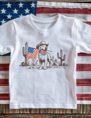 Patriotic Dog Toddler and Youth T-shirt by Rere