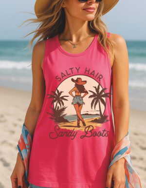 Salty Hair Sandy Boots Tank Top