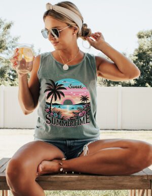 Sweet Summertime Tank Tops in Olive Green by Rere